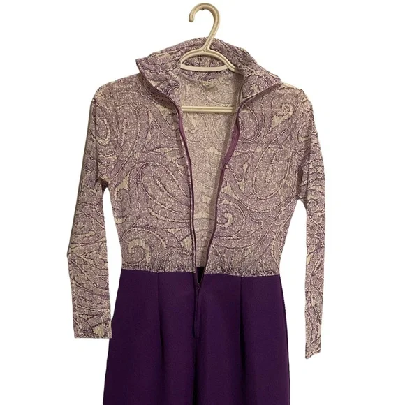 70s Vintage Purple Hippie Dress - Picture 6 of 11